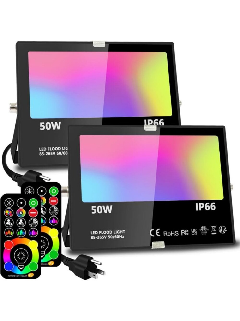RGBW Outdoor Flood Light - 500W Equivalent, Color Changing LED Landscape